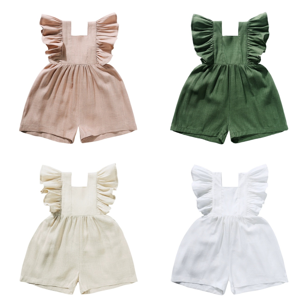 Baby Summer Linen Sleeveless Jumpsuit - 2026 Summer Newborn Baby Girl Romper