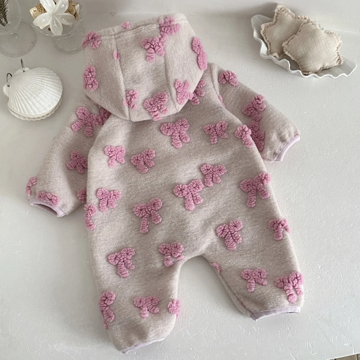 Baby Girls Hooded Romper 3D Bo - Newborn Baby Girl Romper Floral review and price