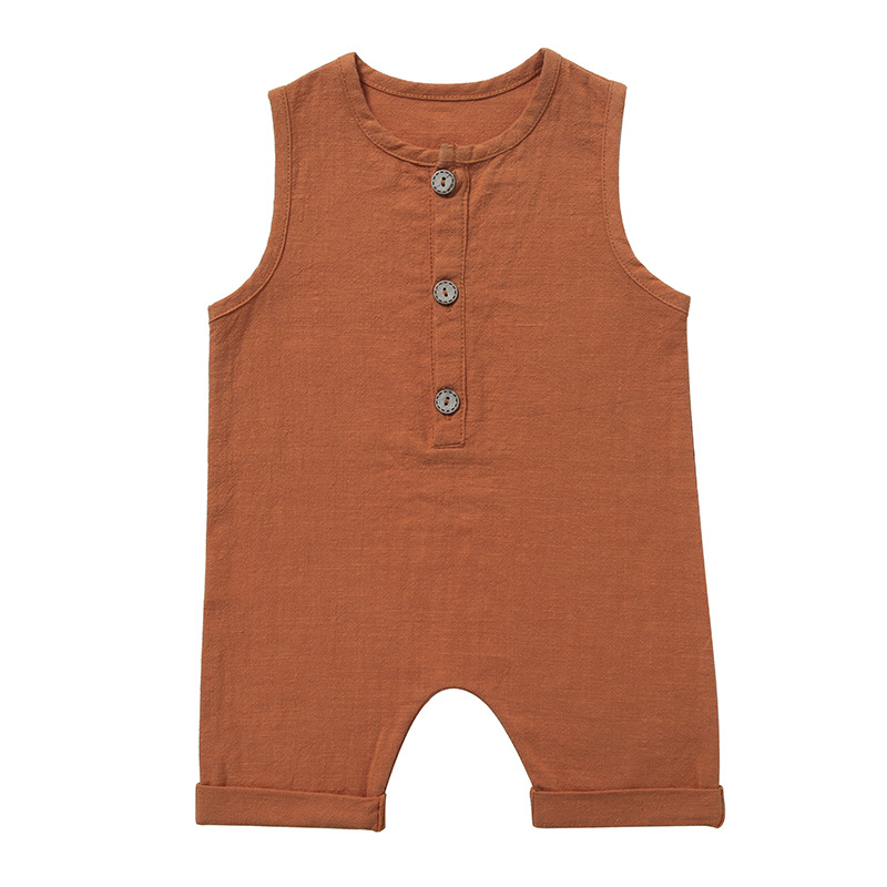 Summer Baby Boys Girls Rompers - Baby Summer Linen Sleeveless Jumpsuit review and price